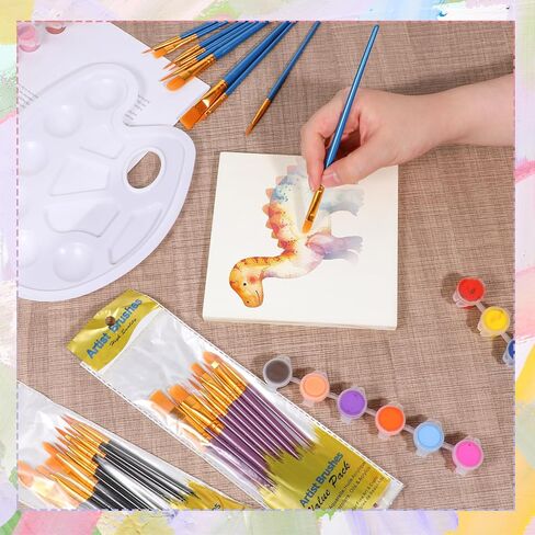330 Pcs Painting Brushes Palettes Set, Including 300 Paint Brushes and 30 Pcs Palettes Nylon Brush Head Suitable for Oil Watercolor Art Painting in Saudi Arabia