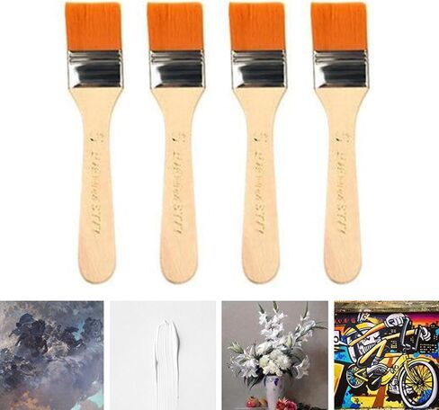 4 قطع/مجموعة فرشاة رسم للشعر دهانات أكريليك فرشاة طلاء زيتية من النيلون ألوان مائية رسم مستلزمات فنية مقابض خشبية in Kuwait
