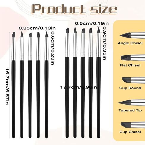 10 Pcs Silicone Sculpting Tools, Flexible Silicone Clay Tools for Handicraft Pottery Artwork Shaping & Carving DIY (Black) in Saudi Arabia