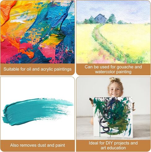 3 Pcs Flat Paddle Paint Brush Set Wide Paint Brush 3/4/5 Inch Large Paint Brush with Poplar Handle Art Paint Brush Wool Paint Brushes for Oil and Acrylic Paints in Kuwait