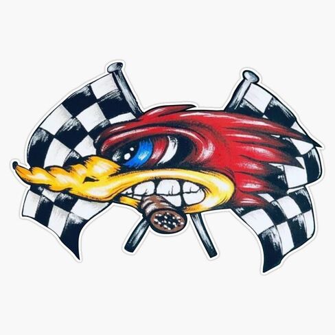 غاضب Roadrunner في السباق (العرض الأيسر) ملصق ملصق حائط من الفينيل‏ ملصقات للسيارة متعددة الأشكال 5" in Kuwait