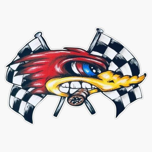 غاضب Roadrunner في سباق (الرؤية اليمنى) ملصق ملصق حائط من الفينيل‏ ملصقات للسيارة متعددة الأشكال 5" in Kuwait