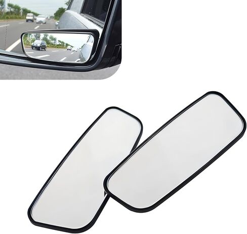 2 PCS Car Blind Spot Mirrors, Anti-glare Adjustable High-definition Mirrors, Rectangular Wide Angle Rear View Auxiliary Glass, Self-adhesive Accessory for Most Vehicles (Black) in Saudi Arabia