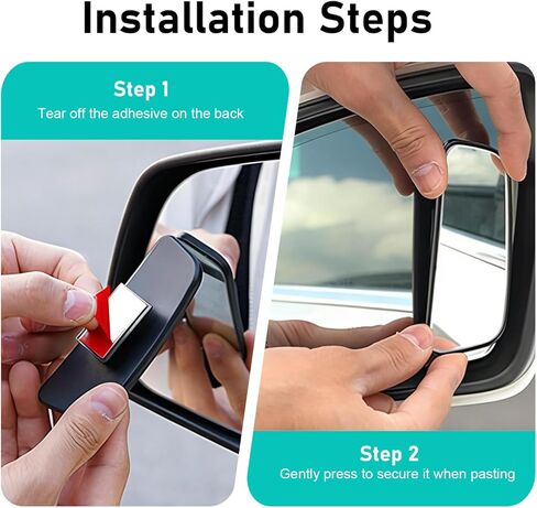 2 PCS Car Blind Spot Mirrors, Anti-glare Adjustable High-definition Mirrors, Rectangular Wide Angle Rear View Auxiliary Glass, Self-adhesive Accessory for Most Vehicles (Black) in Saudi Arabia