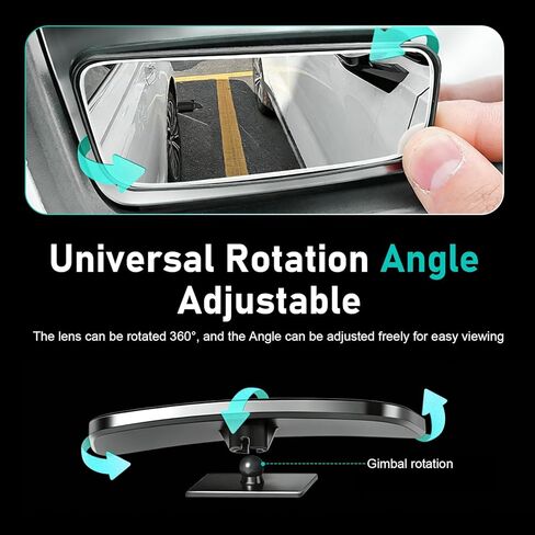 2 PCS Car Blind Spot Mirrors, Anti-glare Adjustable High-definition Mirrors, Rectangular Wide Angle Rear View Auxiliary Glass, Self-adhesive Accessory for Most Vehicles (Black) in Saudi Arabia