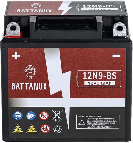 12N9-BS Gel Motorcycle Battery, 12V9Ah Non-Spillable Maintenance-Free Power for ATV, UTV, Snowmobile, Motorbike – Sealed High Performance Battery in Kuwait