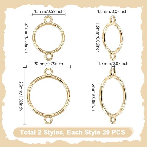 AHANDMAKER 40Pcs Open Bezel Connector Charms 2 Styles Open Frame Pendant Hollow Bezel Charms Bezel Pendants for Resin Casting, Necklace, Earrings, Pressed Flower, DIY Crafts in Kuwait