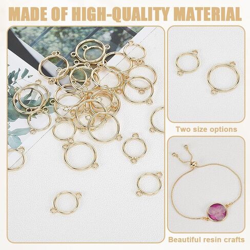 AHANDMAKER 40Pcs Open Bezel Connector Charms 2 Styles Open Frame Pendant Hollow Bezel Charms Bezel Pendants for Resin Casting, Necklace, Earrings, Pressed Flower, DIY Crafts in Kuwait