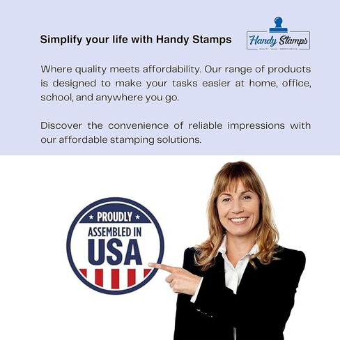 Handy Stamps Text and/or Logo Stamp | Impression Size 1 1/16" x 2 5/8 inches | Self Inking Personalized Stamp | Up to 5 Lines of Text in Saudi Arabia