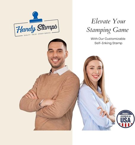 Handy Stamps Text and/or Logo Stamp | Impression Size 1 1/16" x 2 5/8 inches | Self Inking Personalized Stamp | Up to 5 Lines of Text in Saudi Arabia
