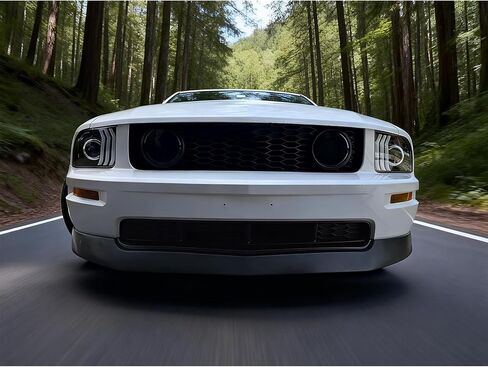 FREEMOTOR802 ممتص الصدمات الأمامي يناسب موديل 2005-2009 Ford Mustang V8 GT، غير مطلي باللون الأسود PU 1PC Air Dam Chin Spoiler Lower Guard Protector Underbody Design Trim in Kuwait