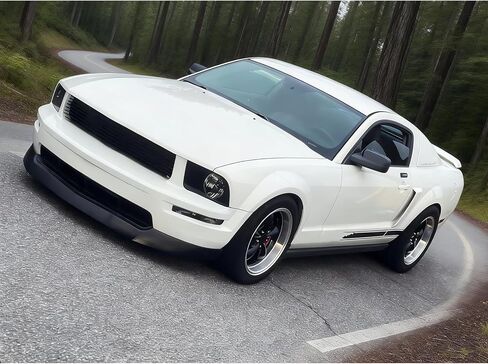 FREEMOTOR802 ممتص الصدمات الأمامي يناسب موديل 2005-2009 Ford Mustang V8 GT، غير مطلي باللون الأسود PU 1PC Air Dam Chin Spoiler Lower Guard Protector Underbody Design Trim in Kuwait