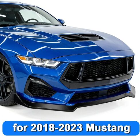 3PCS Front Bumper Lip Spoiler for 2018 2019 2020 2021 2022 2023 Ford Mustang, Gloss Black Style, ABS Material in Saudi Arabia