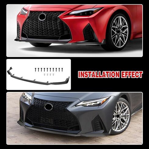 Front Bumper Lip Compatible with 2021-2025 for Lexus IS350 F Sport Sedan 2022-2025 for Lexus IS500 Sedan F Sport Performance Premium/F Sport Performance Glossy Black Front Lip in Saudi Arabia