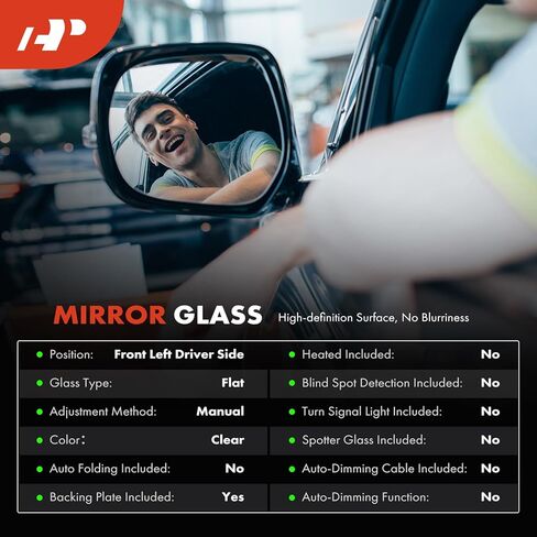 زجاج مرآة غير مسخن على جانب السائق الأيسر من A-Premium مع لوحة دعم متوافقة مع Toyota RAV4 2019 2020 2021 2022 2023 2024 - مرآة مسطحة للرؤية الجانبية الخارجية in Kuwait