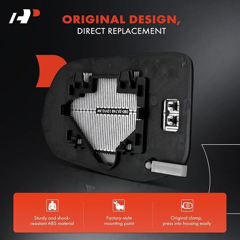 A-Premium Right Passenger Side Heated Mirror Glass with Backing Plate - Compatible with Honda Civic 2009 2010 2011 - Exterior Side View Convex Mirror in Kuwait