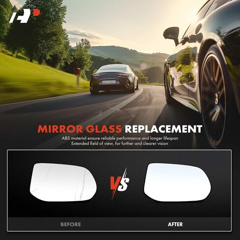 A-Premium Right Passenger Side Heated Mirror Glass with Backing Plate - Compatible with Honda Civic 2009 2010 2011 - Exterior Side View Convex Mirror in Kuwait