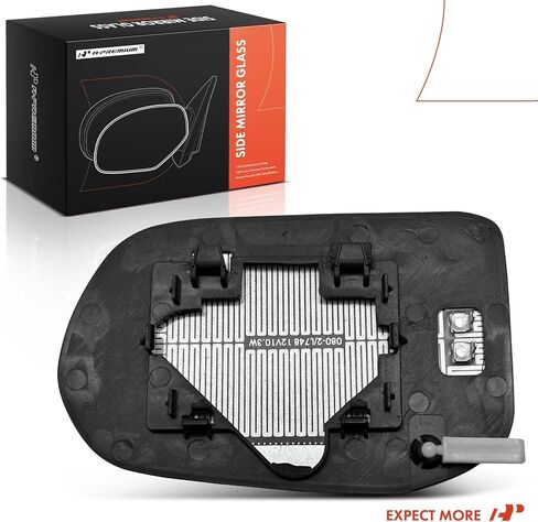 A-Premium Right Passenger Side Heated Mirror Glass with Backing Plate - Compatible with Honda Civic 2009 2010 2011 - Exterior Side View Convex Mirror in Kuwait