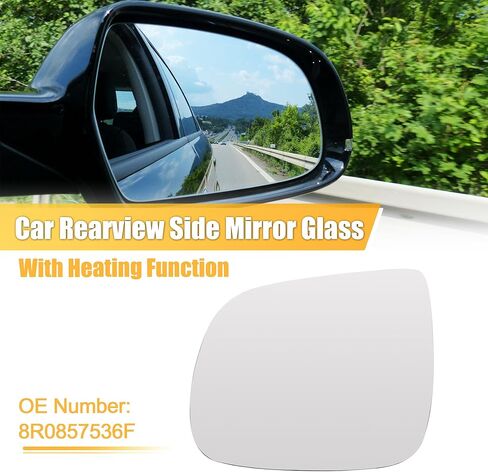 X AUTOHAUX Car Left Side Rearview Heated Mirror Glass with Backing Plate for Audi Q5 2008-2016 No.8R0857536F in Kuwait
