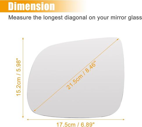 X AUTOHAUX Car Left Side Rearview Heated Mirror Glass with Backing Plate for Audi Q5 2008-2016 No.8R0857536F in Kuwait