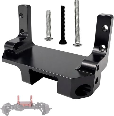 SCX10 III Servo on Axle Mount, AR45P Portal Axle 4-Link Suspension Servo Mount for 1/10 RC Crawler (Black/Silver) (Black) in Saudi Arabia