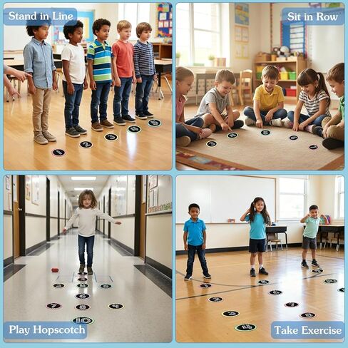 SICOHOME Line up Spots for Classroom - 36Pcs Floor Sticker for Classroom Vinyl Line up Dots Removable Numbers Stickers for Classroom Floor Decals Kindergarten Preschool Back to School Teacher Supplies in Saudi Arabia
