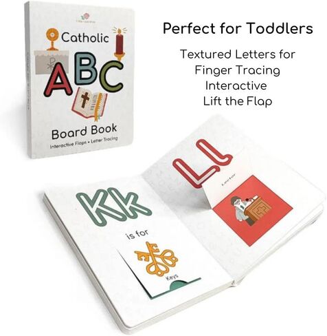 Catholic ABC Board Book - Interactive Faith-Based Alphabet Learning for Toddlers with Lift-the-Flap & Letter Tracing - Perfect First Faith Gift for Baptism & Early Learning in Saudi Arabia