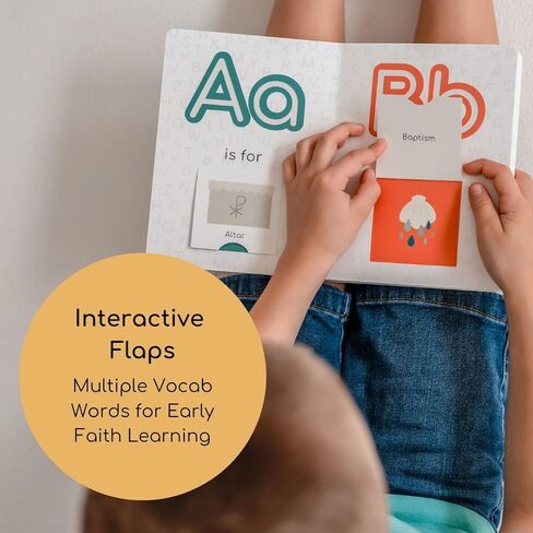 Catholic ABC Board Book - Interactive Faith-Based Alphabet Learning for Toddlers with Lift-the-Flap & Letter Tracing - Perfect First Faith Gift for Baptism & Early Learning in Saudi Arabia