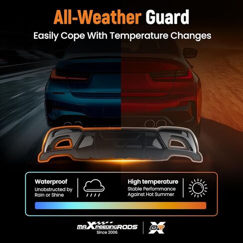 شفة ناشرة المصد الخلفي من maxpeedingrods لسيارة BMW 3 Series G20 M340i M Sport 2019-2022 باللون الأسود اللامع in Kuwait