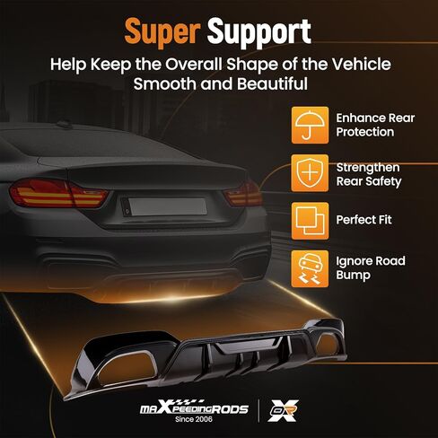 شفة ناشرة المصد الخلفي من maxpeedingrods لسيارة BMW 3 Series G20 M340i M Sport 2019-2022 باللون الأسود اللامع in Kuwait