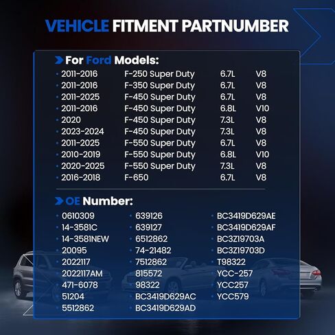98322 ضاغط مكيف هواء مع قابض متوافق مع Ford F-250 F-350 Super Duty 2011-2016، لـ F-450 F-550 Super Duty 2011-2025، لـ F-650 2016-2018 6.7L V8 in Kuwait