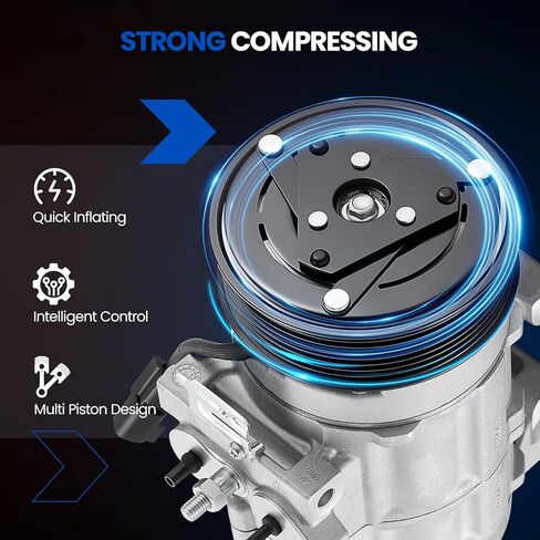 98322 ضاغط مكيف هواء مع قابض متوافق مع Ford F-250 F-350 Super Duty 2011-2016، لـ F-450 F-550 Super Duty 2011-2025، لـ F-650 2016-2018 6.7L V8 in Kuwait