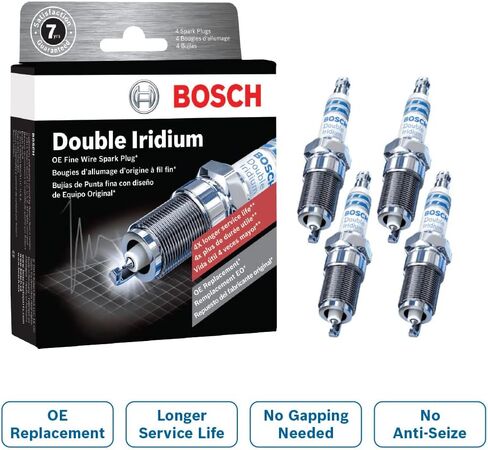 BOSCH 9659 OE شمعات الإشعال ذات الأسلاك الدقيقة المزدوجة إيريديوم - عبوة من 4 قطع in Kuwait