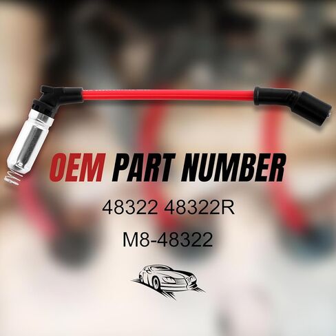 8Pcs 10mm Upgraded High Performance Spark Plug Wire Set, Fits 4.8L 5.3L 6.0L 6.2L V8 Engines, Replacement for 48322, 48322R in Saudi Arabia