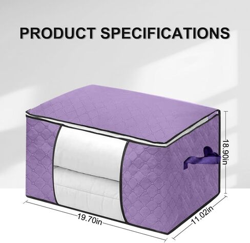 2-Pack Heavy-Duty Storage Bags with Zipper | Waterproof Moving & Travel Storage Organizers | Foldable Reinforced Handles for Clothes, Bedding,Blankets | Space-Saving,Horizontal Design,Pink in Saudi Arabia