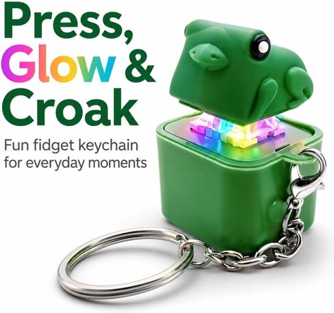 3PCS Frog Keychain,Frog Croaking Fidget Toy, Frog Croaking Keychain with Sound and LED Lights,Portable Keychain Toy for Adults, Fun Adults Keyboard Clicker for Stress Relief in Kuwait