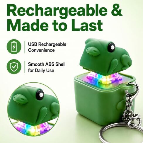 3PCS Frog Keychain,Frog Croaking Fidget Toy, Frog Croaking Keychain with Sound and LED Lights,Portable Keychain Toy for Adults, Fun Adults Keyboard Clicker for Stress Relief in Kuwait
