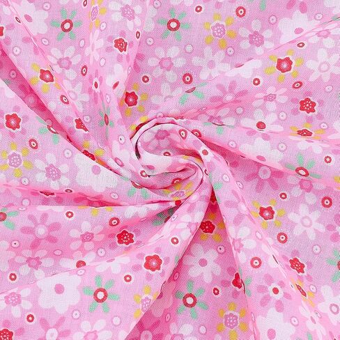 PH PandaHall Orange Floral Printed Fabric by The Yard Flower Cotton Fabric 62.9 Inch Wide Orange Wildflower Fabrics Vintage Flower Cloth for Sewing DIY Crafts Garment Quilting Home Decor in Kuwait