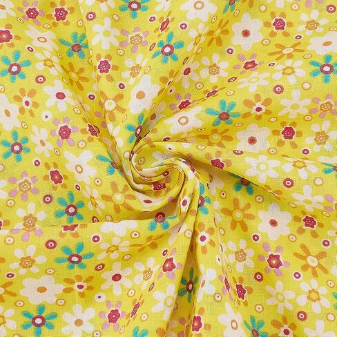 PH PandaHall Orange Floral Printed Fabric by The Yard Flower Cotton Fabric 62.9 Inch Wide Orange Wildflower Fabrics Vintage Flower Cloth for Sewing DIY Crafts Garment Quilting Home Decor in Kuwait