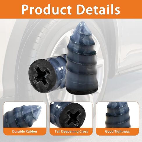 60PCS Tire Repair Rubber Nail Kit Tire Repair Screws Tire Repair Spiral Rubber Screws with Screwdriver & Pliers, Fast Self-Service Flat Tire Puncture Repair Tool for Car Truck Motorcycle Tractor in Saudi Arabia