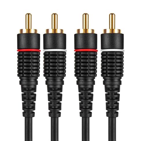 TNP RCA Cables 12ft - Gold Plated 2RCA Male to 2RCA Male Stereo Audio Cable - 2 Channel RCA to RCA Audio Cable - Dual Shielded RCA Cable for Amplifiers, Car Audio, Home Theater, Speakers, Black in Saudi Arabia