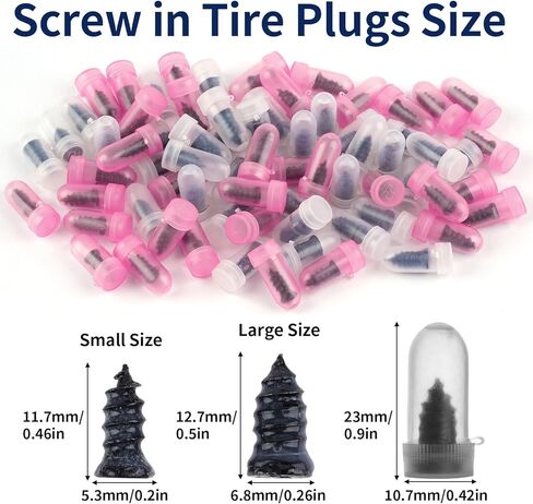 Tire Repair Screws, 60 PCS Vacuum Tire Plug Kit Spiral Rubber Nail, Tire Plugs Screw Type Fast Tool Self Screw in Tire Plugs, Tire Repair Kit for Car, Truck, Motorcycle Tire Puncture Repair in Saudi Arabia