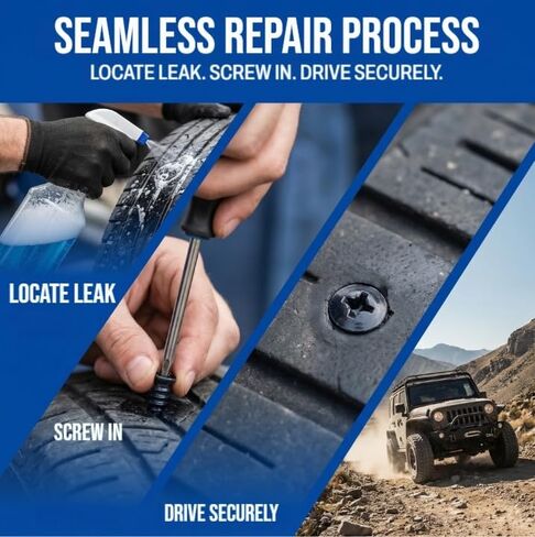 Tire Repair Screws, 60 PCS Vacuum Tire Plug Kit Spiral Rubber Nail, Tire Plugs Screw Type Fast Tool Self Screw in Tire Plugs, Tire Repair Kit for Car, Truck, Motorcycle Tire Puncture Repair in Saudi Arabia