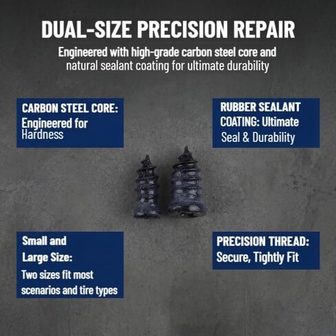Tire Repair Screws, 60 PCS Vacuum Tire Plug Kit Spiral Rubber Nail, Tire Plugs Screw Type Fast Tool Self Screw in Tire Plugs, Tire Repair Kit for Car, Truck, Motorcycle Tire Puncture Repair in Saudi Arabia