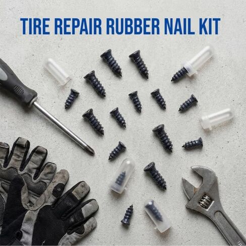Tire Repair Screws, 60 PCS Vacuum Tire Plug Kit Spiral Rubber Nail, Tire Plugs Screw Type Fast Tool Self Screw in Tire Plugs, Tire Repair Kit for Car, Truck, Motorcycle Tire Puncture Repair in Saudi Arabia