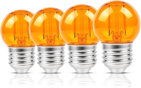 G40 صغير خافت كهرماني LED Edison 2000K 2 واط - 15 واط مكافئ، E26 قاعدة منخفضة واط مصابيح إضاءة دافئة ناعمة لنوم صحي وإضاءة حضانة الطفل 4 عبوات in Kuwait