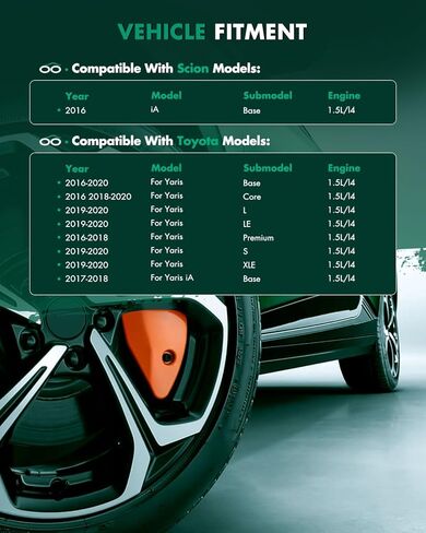 مجموعة عمود المحور الأمامي من SCITOO مناسبة لـ Scion iA 1.5L 2016، لتويوتا لـ Yaris 1.5L 2016-2020، لـ Yaris iA 1.5L 2017-2018 جانب السائق الأيسر الأمامي NCV69220 MT 1 قطعة in Kuwait