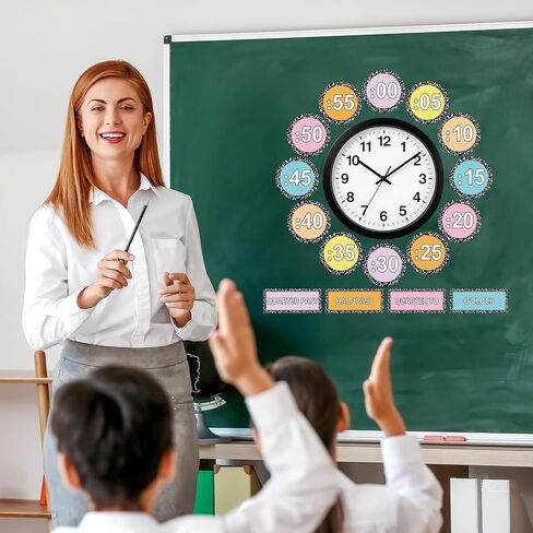 مجموعات لوحة نشرة أرقام الساعة من Gueevin، ملصقات لساعة التدريس، العودة إلى المدرسة، ديكورات الفصول الدراسية الابتدائية للمنزل، غرفة المعيشة، لوازم المعلم (التكوين) in Kuwait