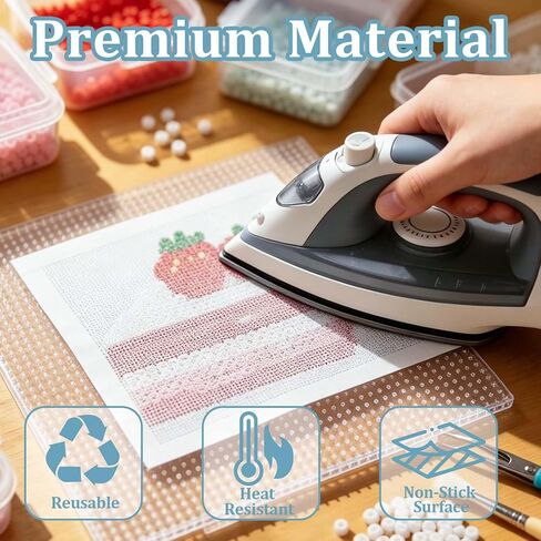 Fuse Bead Ironing Paper 6Pcs Thick Fiberglass Cloth High Temp Resistant Non Porous Reusable Iron Sheets Easy Iron Decorative Pattern Making for DIY Fuse Beads Craft Handicrafts Accessories in Saudi Arabia