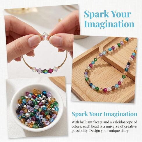 100pcs, Austrian Crystal, Bicone Beads,4mm, Multicolor in Kuwait